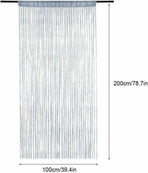Fly screen curtain - Door curtain - Glitter mosquito net - Anti-fly door curtain - 100 x 200 cm - With silver thread - Polyester - white - Decorative curtain - Mosquito net