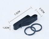 Keychain - 2 Pieces - Belt Keychain - Tactical Keychain - Duty Belt Keychain - Key Clip - Key Ring - Belt Clip - With Keyrings - Stealth Belt Loop Keychain Holder - 7.3*1.2*2.3 cm - Black