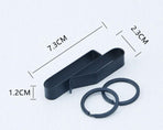 Keychain - 2 Pieces - Belt Keychain - Tactical Keychain - Duty Belt Keychain - Key Clip - Key Ring - Belt Clip - With Keyrings - Stealth Belt Loop Keychain Holder - 7.3*1.2*2.3 cm - Black