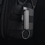 Keychain - 2 Pieces - Belt Keychain - Tactical Keychain - Duty Belt Keychain - Key Clip - Key Ring - Belt Clip - With Keyrings - Stealth Belt Loop Keychain Holder - 7.3*1.2*2.3 cm - Black