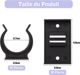 10 pieces - Skirting Clips - Kitchen Plinth Hooks - Kitchen Plinth Clips - for Kitchen Frames Fastening - black - plastic - for cabinet legs with a diameter of 2.6-2.8 cm - for sofa, table, bed, cabinet