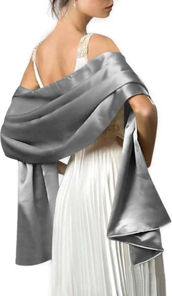 Shawl - Women's Scarf - Thin Wrap Scarf - Stole - Shawl - Silver Gray - 240*65cm - Shawls for Evening Dresses - for Bride Wedding Shawl
