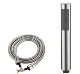 Shower head with 1.5m hose - Hand shower - Universal - Water saving - High pressure - Anti-kink hose - Brushed silver - Stainless steel and ABS - 19*3 cm - 1/2" thread