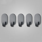 Set of 10 - Self-adhesive hooks - Adhesive hook - Adhesive hooks - Towel hook - robust - for bathroom-kitchen-living room - 50*32*20mm - carbon steel - black