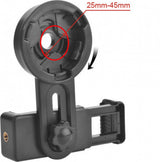 Smartphone Holder - Mobile Phone Adapter Mount - Smartphone Photography Accessory - Phone Camera Lens Set - Clip-On Design - for spotter's/binoculars/telescope with Ø 2.5 - 4.5cm - Rear View