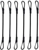 pieces - Elastic with carabiner - Rope Length 30 CM - black - Rope Diameter 6MM - Polypropylene yarn + latex silk - For securing sails, luggage, tents and bicycles
