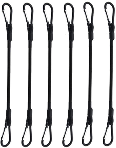pieces - Elastic with carabiner - Rope Length 30 CM - black - Rope Diameter 6MM - Polypropylene yarn + latex silk - For securing sails, luggage, tents and bicycles