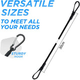 pieces - Elastic with carabiner - Rope Length 30 CM - black - Rope Diameter 6MM - Polypropylene yarn + latex silk - For securing sails, luggage, tents and bicycles