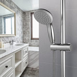 Shower Rail Slider - Hand Shower Bracket - ABS - Adjustable - Shower Head - Universal Shower Holder - Shower Head Holder - Hand Shower Holder - For Hand Shower or Shower Head for Bathroom - Suitable for Ø 18-25mm - Silver