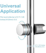 Shower Rail Slider - Hand Shower Bracket - ABS - Adjustable - Shower Head - Universal Shower Holder - Shower Head Holder - Hand Shower Holder - For Hand Shower or Shower Head for Bathroom - Suitable for Ø 18-25mm - Silver