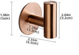 Self-adhesive Round Towel Hooks - 2 pieces - Hooks - 5×6.5×5.2 cm - Stainless Steel - Round Towel Hook - Rose Gold - Front View
