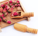 10 Pieces - Mini Wooden Spoons - Sustainable Kitchen Accessory - Wooden Scoops - Measuring Spoon - Spoons for Herbs and Tea - Spoons for Kitchen, Cooking, Herbs, Coffee, Tea, Sugar, Salt - 7.6*2.3cm - Wood - Side View
