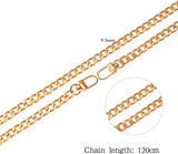 Pieces - Metal Chain - Chain - Bag Strap Chain - Bag Strap - Shoulder Strap - Handbag Strap - Bag Belt - Gold-colored, silver, black - 120cm*9.5mm - Metal - Front View