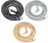 Pieces - Metal Chain - Chain - Bag Strap Chain - Bag Strap - Shoulder Strap - Handbag Strap - Bag Belt - Gold-colored, silver, black - 120cm*9.5mm - Metal - Side View