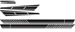 Car sticker - 6 pieces/3 pairs/1 set - Stripe side sticker - Graphic sticker - PET - Black - For car decoration