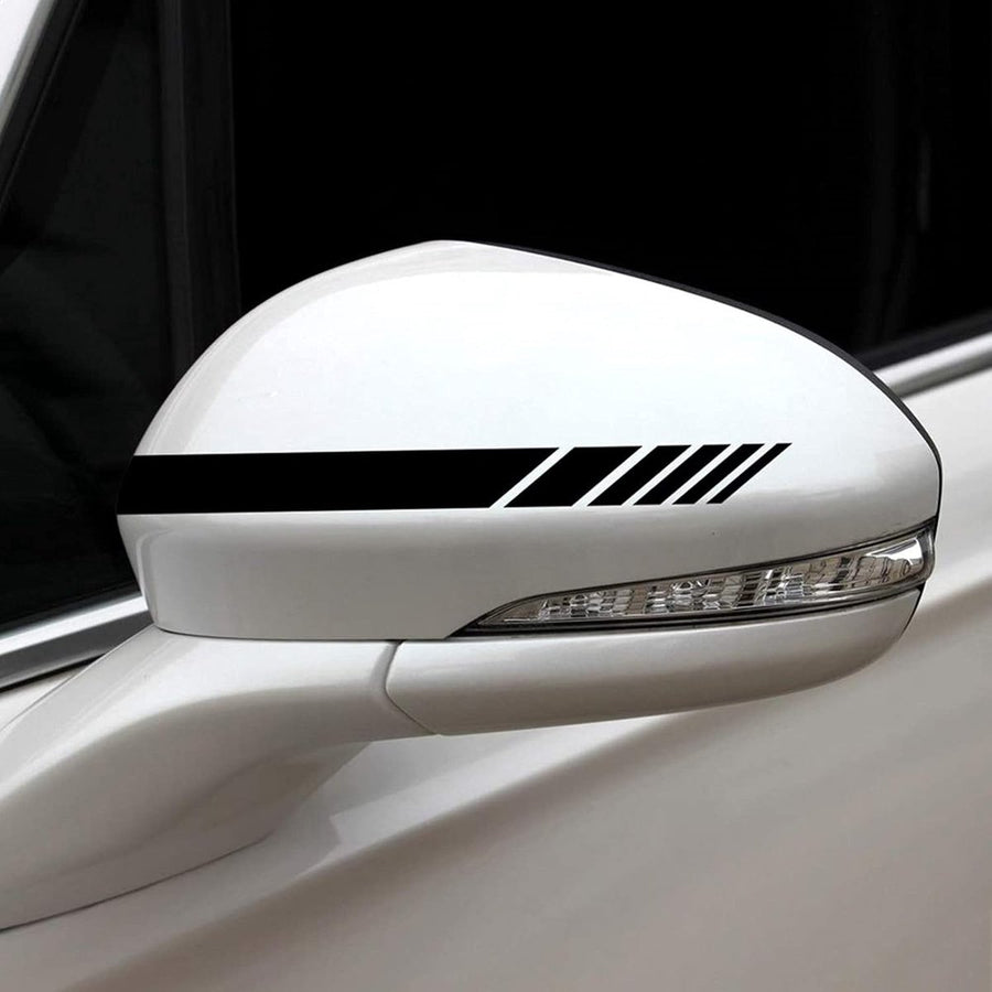 Car sticker - 6 pieces/3 pairs/1 set - Stripe side sticker - Graphic sticker - PET - Black - For car decoration