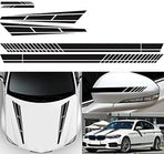 Car sticker - 6 pieces/3 pairs/1 set - Stripe side sticker - Graphic sticker - PET - Black - For car decoration