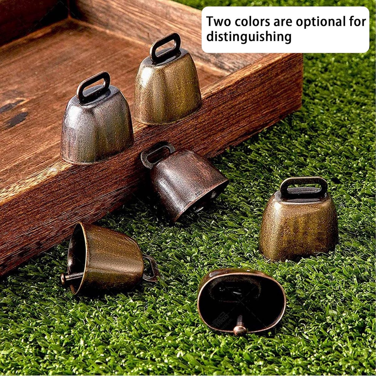 10 Pieces - Cowbell - Cowbells - Decorative Cowbells - Farm - Bell - Grazing Cowbell - Metal Cow Bell Bells - Goat Bell - Animal Gift - Bronze*5+red bronze*5 - Metal - 35*37mm
