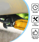 Tow rope Tow strap Tow rope car - 4 m 5000KG - nylon and steel - yellow - Top-Down View