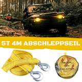 Tow rope Tow strap Tow rope car - 4 m 5000KG - nylon and steel - yellow