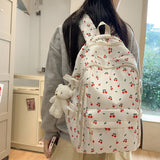 Backpack - School Bag - Backpack - Girl Backpack - School Backpack - School Bag - Tablet Backpack - 20 Liters - Cherry - 45-Degree Angle