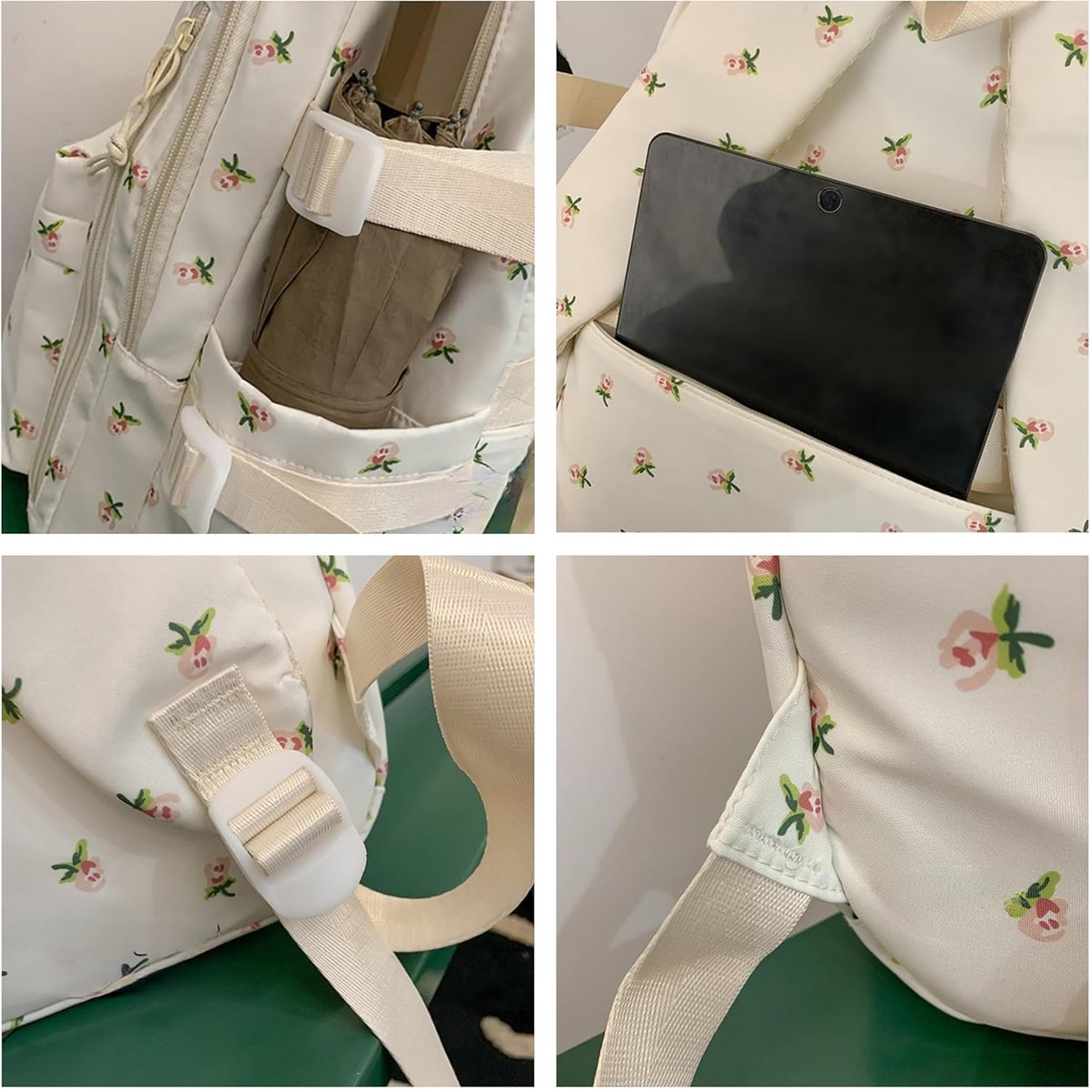 Backpack - School Bag - Backpack - Girl Backpack - School Backpack - School Bag - Tablet Backpack - 20 Liters - Roses