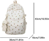 Backpack - School Bag - Backpack - Girl Backpack - School Backpack - School Bag - Tablet Backpack - 20 Liters - Roses - 45-Degree Angle
