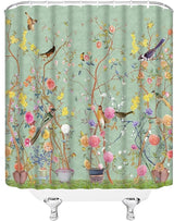 Shower curtain - Waterproof - bath curtain - bathroom curtain - Printed shower curtain - Polyester - 150*180cm - green - Top-Down View