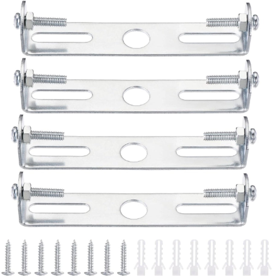 4 pieces - 90mm - Ceiling plate - Bracket - Lighting bracket - Ceiling holder - Hanging lamp bracket - for wall or ceiling - Lamp mounting brackets - with screws - iron - silver