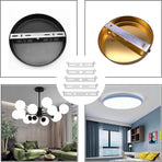 4 pieces - 90mm - Ceiling plate - Bracket - Lighting bracket - Ceiling holder - Hanging lamp bracket - for wall or ceiling - Lamp mounting brackets - with screws - iron - silver