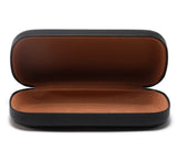 Glasses case - glasses case for men and women - sturdy case - sunglasses case - black - PU - 160*64*36mm - Top-Down View