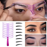 8 pieces - 8in1 Eyebrow stencil - eyebrow template - eyebrow stamp - make-up aid - purple - plastic - Practical - Top-Down View