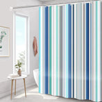 Shower curtain - 180 x 200 cm - romantic stripes - polyester - color - with hooks - Anti-mold - Waterproof - Bathroom decoration