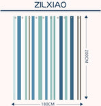 Shower curtain - 180 x 200 cm - romantic stripes - polyester - color - with hooks - Anti-mold - Waterproof - Bathroom decoration