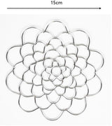Flower Arrangement Holder Set - 2 Pieces - Flower Stand - Stainless Steel - Metal Wire Flower Arranger - Reusable - Flower Arranging Tool - Flower Grid Organizer - Suitable for Vases, Flower Stems and Bouquets - 15cm - Silver - 45-Degree Angle
