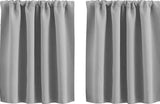 2 pieces - Curtain - Small window curtains - for bedroom kitchen cupboard child basement camper curtains - 76*60cm - Light gray - Blackout curtain - Polyester
