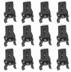 Lock - 12 Pieces - Lock - Plastic - Press Type - Trash Can Lock Replacement - Universal Touch Bin Lid Clamps - Trash Can Lock - Trash Can Lock Repair - Suitable for Trash Cans - 1.1*1.5cm - Black