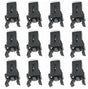 Lock - 12 Pieces - Lock - Plastic - Press Type - Trash Can Lock Replacement - Universal Touch Bin Lid Clamps - Trash Can Lock - Trash Can Lock Repair - Suitable for Trash Cans - 1.1*1.5cm - Black