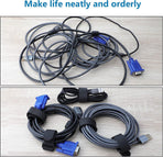 Cable organizer - 40 pieces - 200 x 2 mm - Black - Nylon - Velcro - Cable ties - Tie-wraps - Cable management - Cable ties Velcro - Cable holder - With plastic buckle - Adjustable