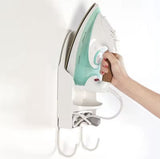 Ironing board holder - Hanging system for your ironing board AND iron - simple ironing board holder - white - plastic