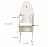 Ironing board holder - Hanging system for your ironing board AND iron - simple ironing board holder - white - plastic - 45-Degree Angle