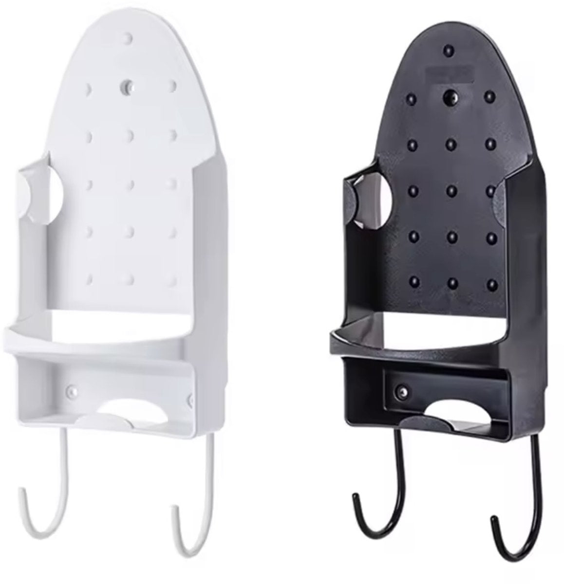 Ironing board holder - Hanging system for your ironing board AND iron - simple ironing board holder - white - plastic