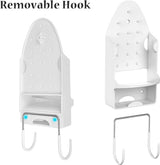 Ironing board holder - Hanging system for your ironing board AND iron - simple ironing board holder - white - plastic