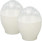 Egg Boiler - 2 Pieces - Microwave Egg Boiler - Egg Boiler - Portable Mini Fast Egg Boiling Cup - For Kitchen Breakfast - White
