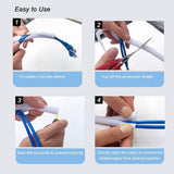 Cable Sleeve - 2m - Diameter 19MM - Cable Management - Braided Cable Sheathing - Cable Protector - Stretchable - Cuttable - PET - White - For TV / Computer / Home Theater / Engine Compartment - Top-Down View