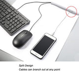 Cable Sleeve - 2m - Diameter 19MM - Cable Management - Braided Cable Sheathing - Cable Protector - Stretchable - Cuttable - PET - White - For TV / Computer / Home Theater / Engine Compartment - Rear View