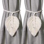 Curtain Holder - 2 Pieces - Curtain Tie Back - Curtain Tie Rope - Curtain Tie Back Hook - Curtain Ties - Beige - 116 cm Long