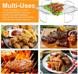 Square air fryer rack - Air fryer baking pan - Air fryer accessories - Stainless steel - 20 cm - Side View