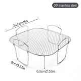 Square air fryer rack - Air fryer baking pan - Air fryer accessories - Stainless steel - 20 cm - 45-Degree Angle