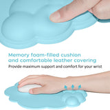 Mouse pad - Mouse pad with wrist rest - Ergonomic mouse pad - Mouse pad with leather surface, suitable for computers, laptops, office, home and travel, with non-slip bottom - 45-Degree Angle